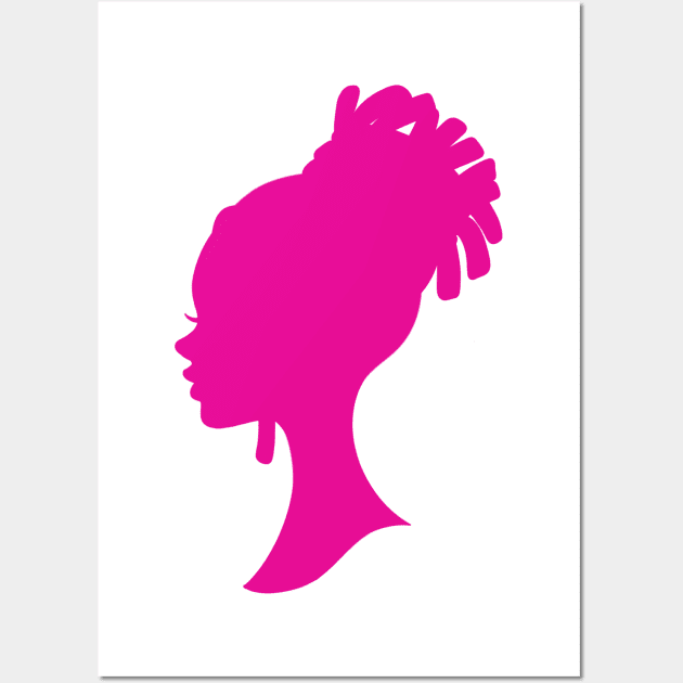 Cute dreadlocked Barbie silhouette Wall Art by Juliet & Gin